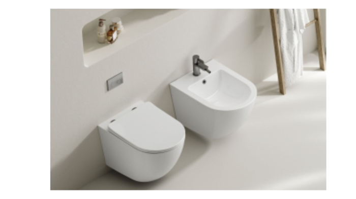 6 in 1  Set Rezervor incastrat Visam Slim 80 clapeta alba/gri/negru  cu Vas WC Suspendat Sofia alb si capac UV softclose + Cadru Metalic cu Bide Sofia Alb Suspendat 49x36x36 [5]