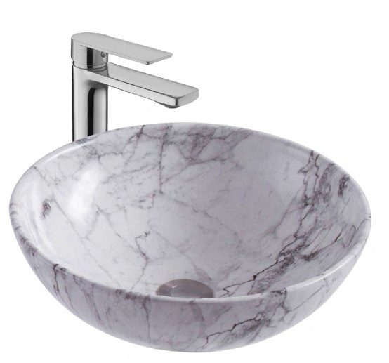Lavoar ceramic alb pe blat – formă modernă, design elegant – Keramka [1]