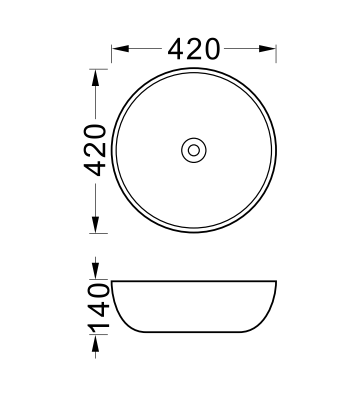 Lavoar pe Blat Verde Ceramica 420x420x140mm / Keramka LX-7175 Art Basin [2]