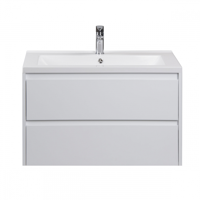 Set 6 in 1 Mobilier Masca Baie Marko 80 cu Lavoar Cosmo-80 + Vas WC Nill Rimless cu Capac Soft Close și Cadru metalic Visam Slim 80 [2]