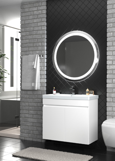 Set 6 in 1 Mobilier Masca Baie Suspendat Urban 80 cu Lavoar Sempre-80 + Vas WC Nilll Rimless cu Capac Soft Close și Cadru metalic Visam Slim 80 [6]
