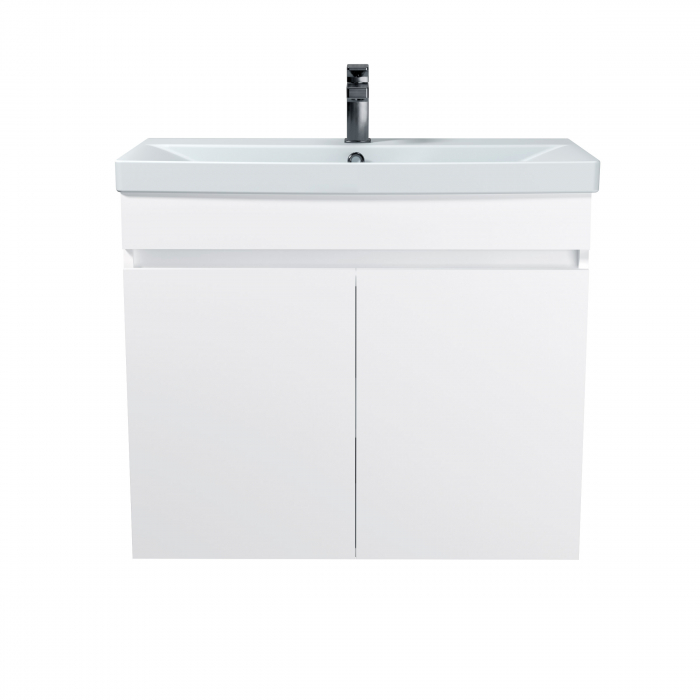 Set 6 in 1 Mobilier Masca Baie Suspendat Urban 80 cu Lavoar Sempre-80 + Vas WC Nilll Rimless cu Capac Soft Close și Cadru metalic Visam Slim 80 [2]