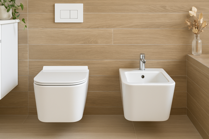 Set 6 in 1 Rezervor incastrat Visam Slim 80 clapeta alba/gri/negru  cu Vas WC Suspendat Neo alb si capac UV softclose + Cadru Metalic cu Bide Neo Alb Suspendat [2]