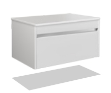 Set Mobilier Baie Suspendat din MDF Vopsit-Lacuit Prime 80-A ST + Blat integrat Alb 80 / 800x510x450mm [1]