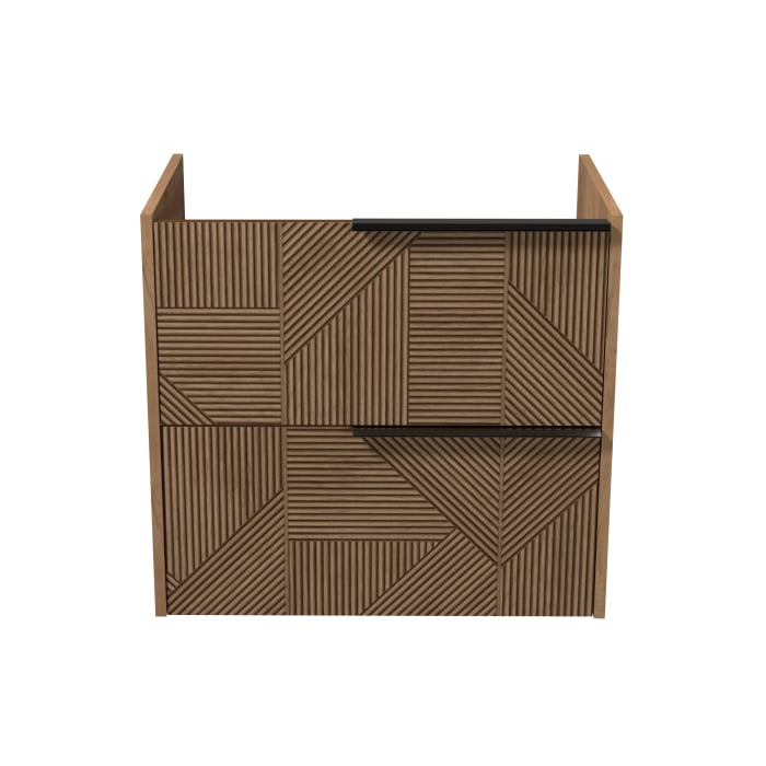 Set Mobilier de Baie Suspendat Cubic Wood  + Lavoar Alb integrat Palace Wide din Ceramica in 3 dimensiuni 61/81/91 [10]