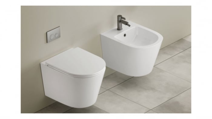 Set Vas WC  suspendat  Atena rimless alb ceramica + capac UV softclose T201 [3]