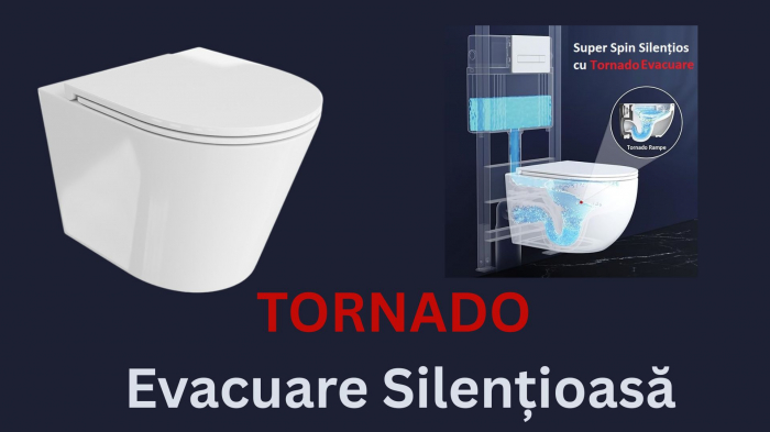 Set Vas WC  Galve suspendat Tornado Rimless alb ceramica cu capac UV softclose + Bide Galve Suspendat Alb [2]