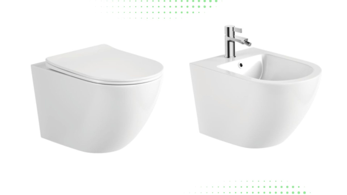 Set Vas WC  Sinto Alb suspendat Rimless alb ceramica cu capac UV softclose + Bide Sinto Suspendat Alb [1]