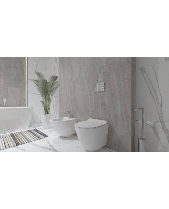 Set Vas WC  Sofi  Slim Alb suspendat Rimless alb ceramica cu capac UV softclose + Bide Sofi Suspendat Alb [4]