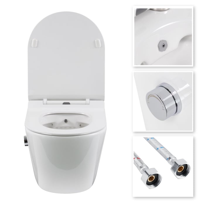 Vas WC suspendat Rimless si Capac SoftClose cu functie bide integrata [2]