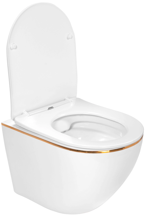 Set Vas WC suspendat rimless Sofia Gold Line cu capac Softclose + Bideu Sofia Gold Line Suspendat 49x36x36 [3]