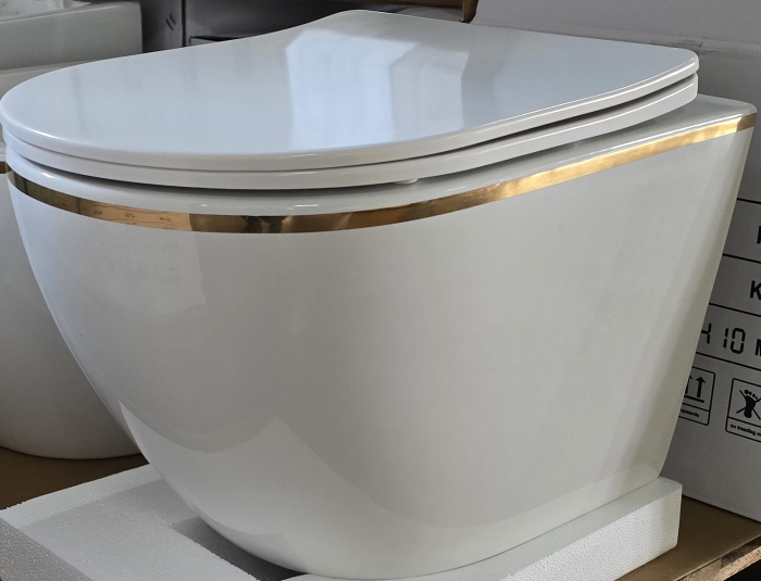 Set Vas WC suspendat rimless Sofia Gold Line cu capac Softclose + Bideu Sofia Gold Line Suspendat 49x36x36 [3]