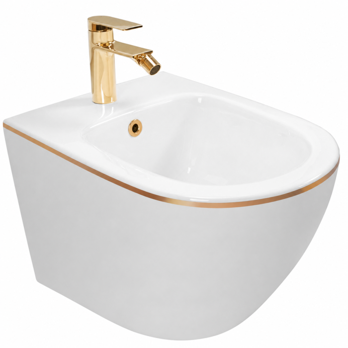 Set Vas WC suspendat rimless Sofia Gold Line cu capac Softclose + Bideu Sofia Gold Line Suspendat 49x36x36 [4]