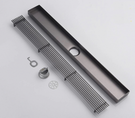 Rigola dus cu gratar din Otel Inoxidabil, Argintiu Inox 400mm [1]