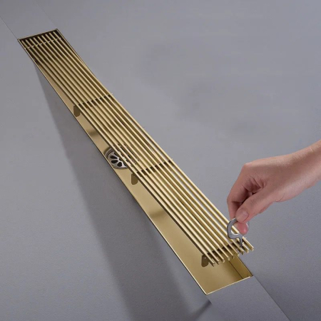 Rigola dus cu gratar din Otel Inoxidabil, Auriu Inox 3 marimi 400mm / 500mm / 600mm [2]