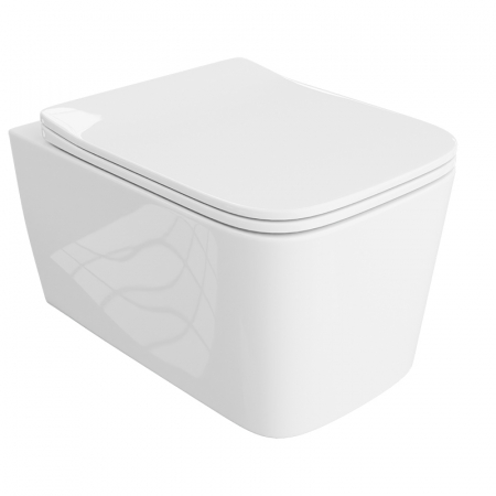 Set 6 in 1 Mobilier Masca Baie Oslo Loft 80 cu Lavoar Su-80 + Vas WC Como Rimless cu Capac Soft Close și Cadru metalic Visam 80 Slim 80 [1]