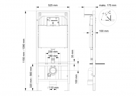 Set WC suspendat + cadru Visam Slim 80 [3]