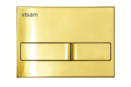 Set 4 in 1 Rezervor incastrat Visam Slim 80 clapeta aurie lucioasa  cu Vas WC Suspendat Sofi Gold Line si capac UV softclose [2]