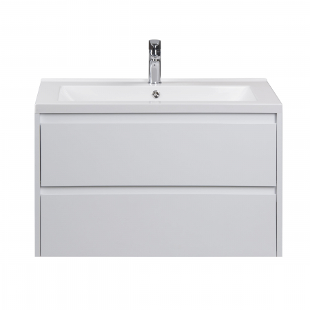 Set 6 in 1 Mobilier Masca Baie Marko 80 cu Lavoar Cosmo-80 + Vas WC Nill Rimless cu Capac Soft Close și Cadru metalic Visam Slim 80 [1]
