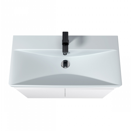 Set 6 in 1 Mobilier Masca Baie Suspendat Urban 80 cu Lavoar Sempre-80 + Vas WC Nilll Rimless cu Capac Soft Close și Cadru metalic Visam Slim 80 [3]