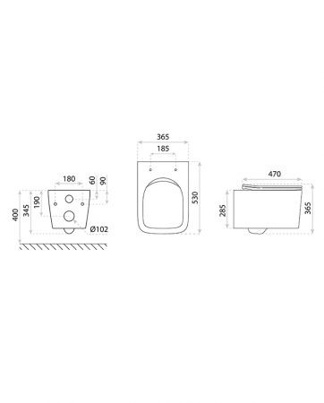 Set 6 in 1 Mobilier Masca Baie Suspendat Urban 80 cu Lavoar Sempre-80 + Vas WC Nilll Rimless cu Capac Soft Close și Cadru metalic Visam Slim 80 [8]
