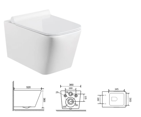 Set 6 in 1 Rezervor incastrat Visam Slim 80 clapeta alba/gri/negru  cu Vas WC Suspendat Neo alb si capac UV softclose + Cadru Metalic cu Bide Neo Alb Suspendat [6]