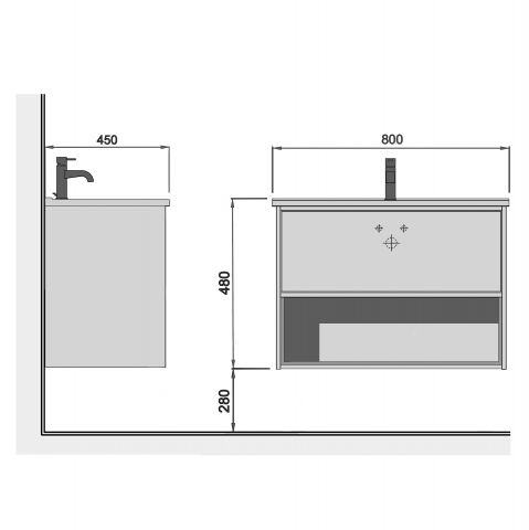 Mobilier baie Suspendat Bravo 80 [12]