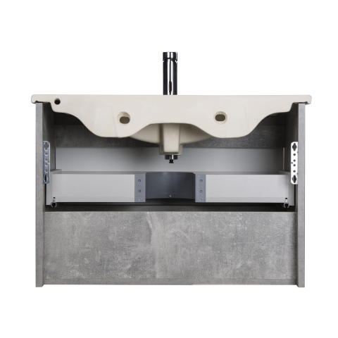 Set Mobilier Baie Suspendat din MDF Vopsit-Lacuit Oslo Loft 80-A + Lavoar Blat integrat Alb Ceramica Su 80 / 800x570x450mm [6]