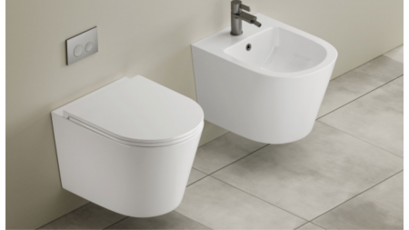 Vas WC suspendat - Set Vas WC suspendat Rimless si Capac SoftClose cu Vas Bide