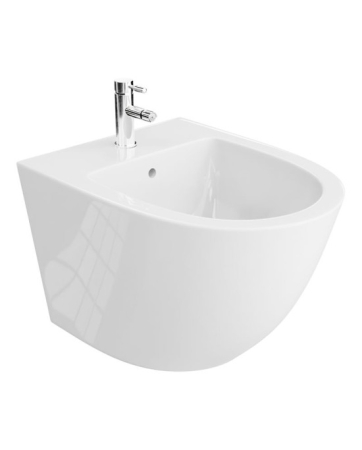 Set Vas WC  Sofi  Slim Alb suspendat Rimless alb ceramica cu capac UV softclose + Bide Sofi Suspendat Alb [2]