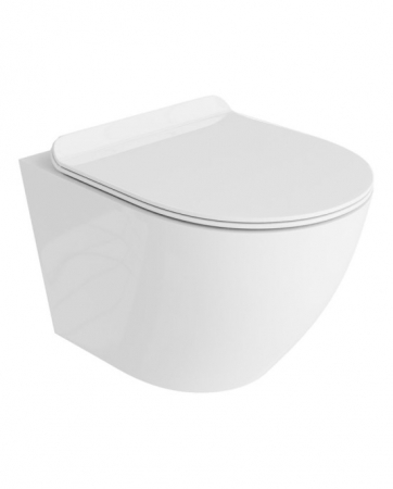 Vas WC suspendate - Set Vas WC  Sofi Slim suspendat rimless alb ceramica + capac UV softclose