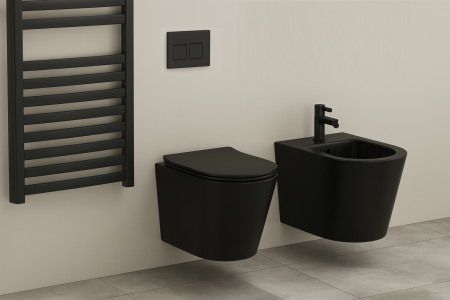 Vas WC suspendat - Set Vas WC suspendat rimless cu capac Softclose + Bideu Sinto  Suspendat