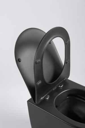 Set Vas WC negru suspendat Rimless si Capac SoftClose [5]