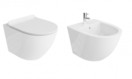 Set Vas WC suspendat rimless Sofi Slim cu capac Softclose + Bideu Sofi  Suspendat [0]