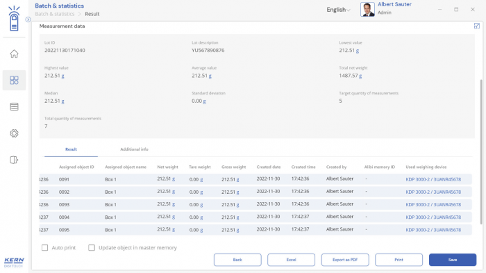 KERN EasyTouch SET-16 Batch and Statistics imagine principala [5]