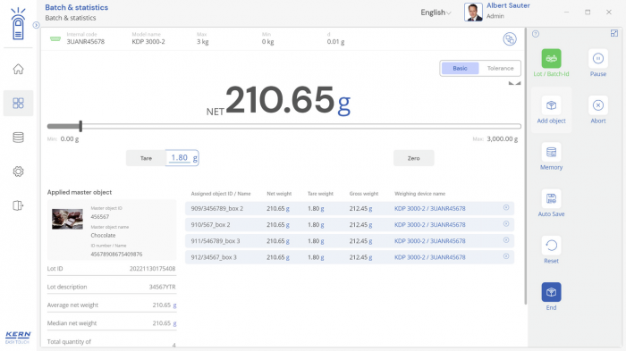 KERN EasyTouch SET-16 Batch and Statistics imagine principala [2]