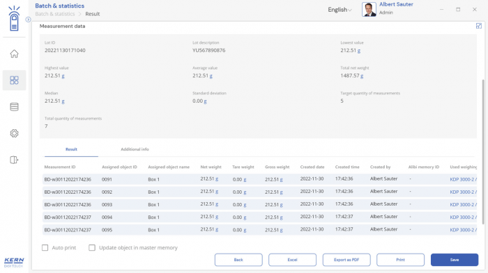 KERN EasyTouch SET-16 Batch and Statistics imagine principala [4]