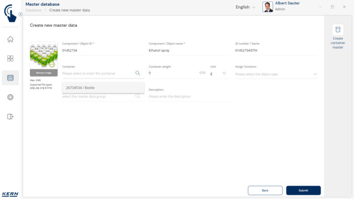 KERN EasyTouch SET-18 Container Master - Software - KERN Software [6]