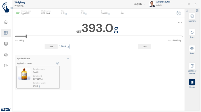 KERN EasyTouch SET-18 Container Master - Software - KERN Software [9]