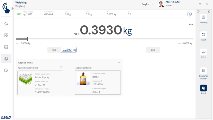 KERN EasyTouch SET-18 Container Master - Software - KERN Software [10]