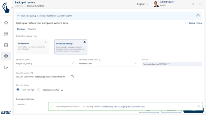 KERN EasyTouch SET-46 Backup Scheduler - Software - KERN Software [9]