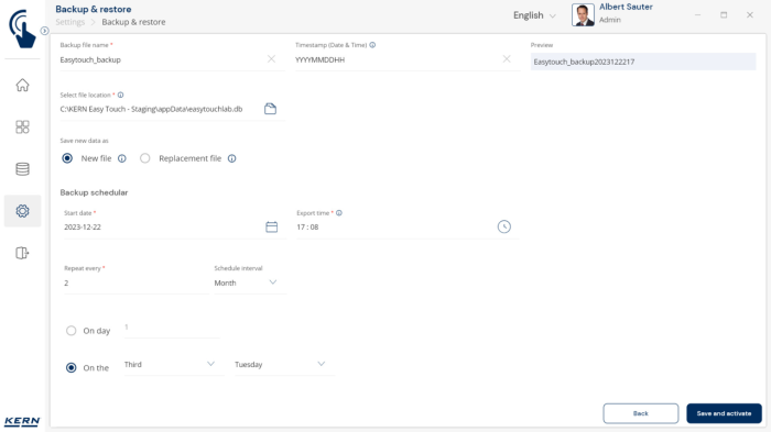 KERN EasyTouch SET-46 Backup Scheduler - Software - KERN Software [7]