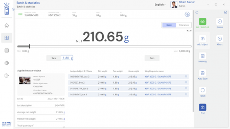 KERN EasyTouch SET-16 Batch and Statistics imagine principala [1]