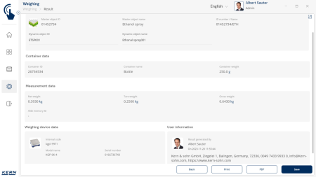 KERN EasyTouch SET-18 Container Master - Software - KERN Software [10]