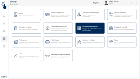 KERN EasyTouch SET-411 Hotkeys - Software - KERN Software [1]