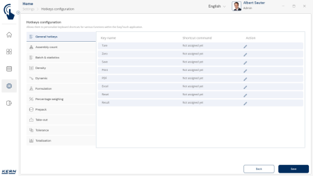 KERN EasyTouch SET-411 Hotkeys - Software - KERN Software [2]