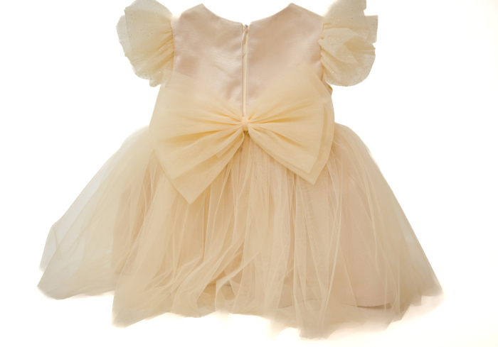 Rochie Ina din tulle capuccino cu sclipici 2-12 ani [3]