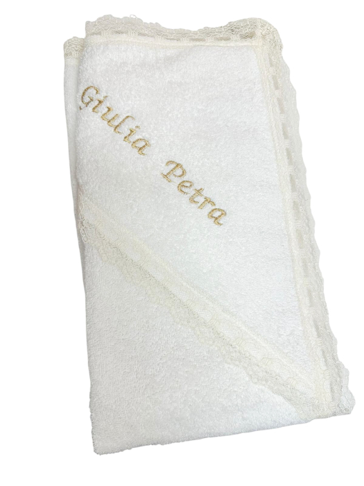 Trusou botez alb cu dantela roz si  ursulet [5]