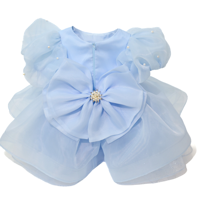 Rochie botez Olga bleo din organza 2-12 Ani [3]