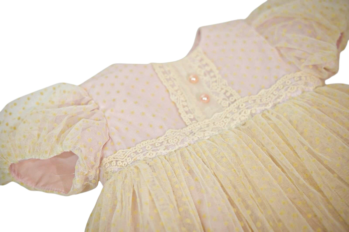 Rochie eleganta Alina roz praf cu dantela 2-12 ani [2]